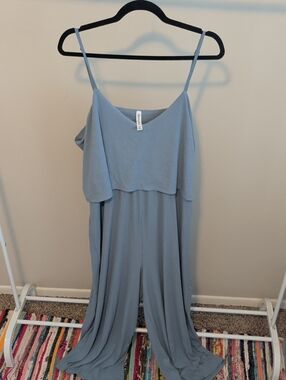 Zenana Outfitters Dusty Blue Wide Leg Jumpsuit